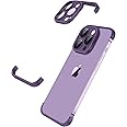 Losin Compatible with iPhone 13 Pro Case Borderless Design Camera Lens Protection Thin Lightweight Soft Silicone Frameless Case Shockproof Bumper Cover for iPhone 13 Pro 6.1 inch, Purple