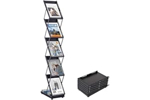 BPT Faltbare prospektständer & Displays Zeitschriftenständer Büroregale Katalog Literaturständer mit Rädern Für Büros und Messen (170X24X37CM)