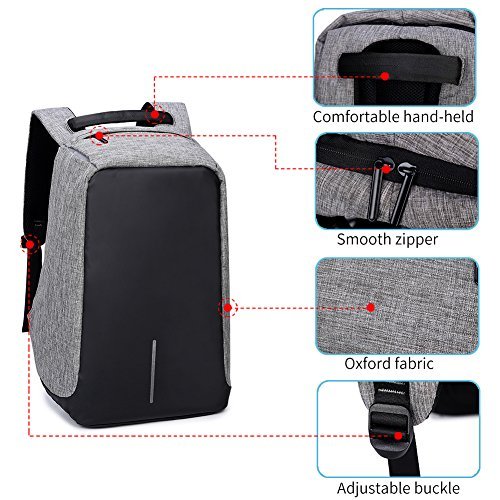 Anti Diebstahl Laptop Rucksack, Fresion 14 -15 Zoll Business Wasserabweisend Rucksäcke Daypack für Damen Herren Student für Schule Reisen Outdoor Backpack mit 35L / USB-Anschluss - 5