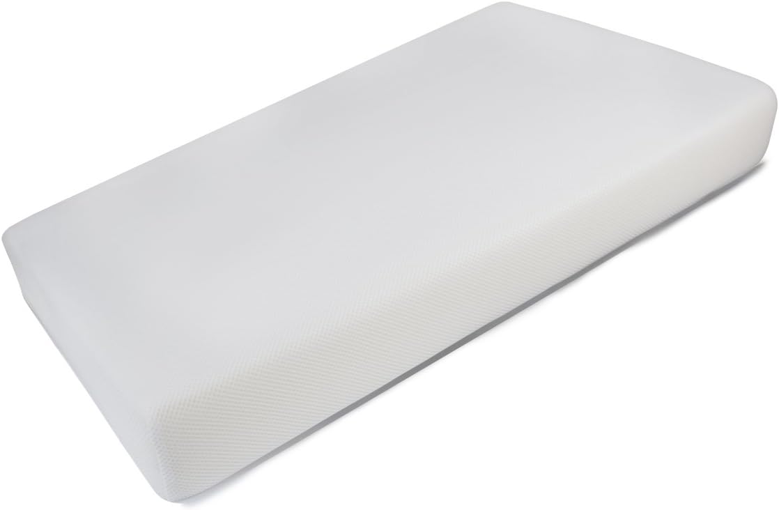 Pekitas Matelas pour berceau, intérieur en mousse, housse en tissu 3D ergonomique, respirant, anti-étouffement, avec fermeture éclair, lavable, Blanc Minicuna 50x75x10 cm blanc