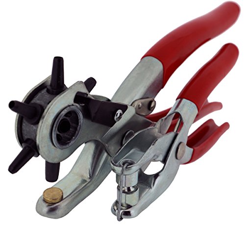 5-Loch Lochzange & Ösenzange Set 20 Ösen von Kurtzy – Metallösen Druckknopf Stud Ring Schneider Zange Werkzeug – ideales Werkzeug für Leder, Stoff, Gürtel, Kleidung, dekorative Reparatur - 4