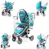 All In One Rain Cover For Hauck Malibu All In One 3 In One Raincover Travel System, Carseat, Pram, Carrycot & Stroller Fit
