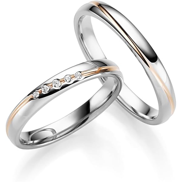 Fedi Nuziali JC In Argento 925 Placcato Oro | Con Diamante E Incisione | Anelli Matrimonio Per Coppie - Foto 8