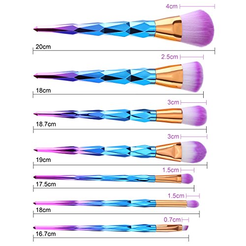 Bememo Make-up Pinsel Set Gesicht Lidschatten Blush Kits Pulver Kosmetik, 7 Stück - 6