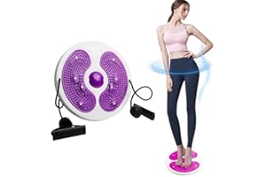 BOBETY Waist Whisper Disc with Drawstring - Waist Sculptor Machine Twister - Body Shaping Waist Twisting Disc - Fitness Turntable for Home Workout, with Resistance Bands and Foot Massage