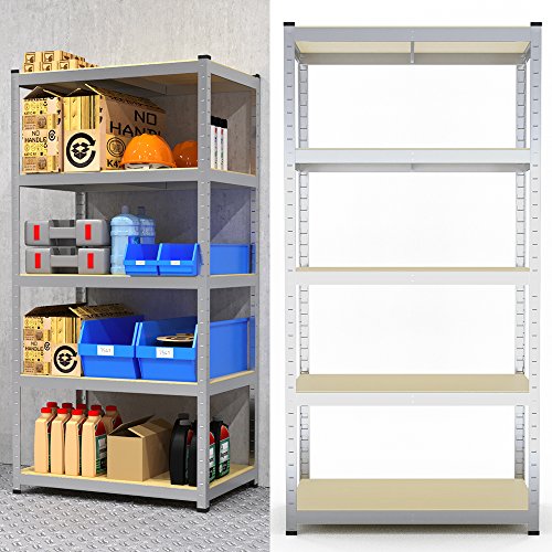 Schwerlastregal Steckregal 180x90x60 cm Kellerregal 875 kg Tragkraft Lagerregal Werkstattregal Regal verzinkt - 2