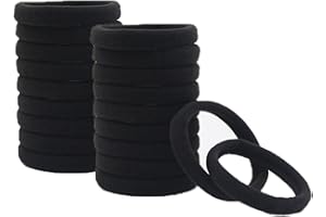 JGYCVBU 50 Pezzi Elastici Capelli Donna, Elastici Capelli Neri di Cotone, Fasce Elastici per Capelli per Donne e Ragazze per Capelli Spessi (Nero)