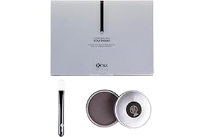 Kmax Scalp Shader - Fondotinta per capelli coprente effetto volumizzante con applicatore, Polvere per capelli waterproof a lunga tenuta, mascara per capelli confezione da 35 gr - Castano medio