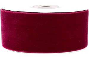 ‎CREATIVERY Creativery Samtband 50mm x 5m Rolle - Farbauswahl in 3/6/10/25/50mm - farbecht & waschbar - Schleifenband zum Nähen - Geschenkband zum Verpacken Dekorieren Basteln - Bordeaux 275