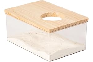 FeiFanChoice Hamster Sand Bath, 18.5x12.5x8.5 CM Transparent Hamster Bathing Sand, Gerbil Sand Bath For Syrian Hamster, Mice Lemming Gerbils