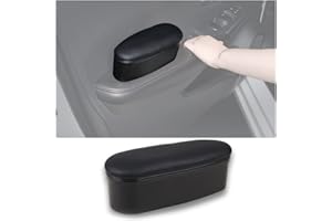 JNNJ Auto-Handlauf-Unterstützung, PU Leder Ergonomische Auto Handlauf Armlehnen, Armbogen Unterstützung Arm Erhöhung Pad Plus Aufbewahrungsbox, Für Autos(Schwarz)