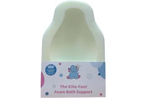 Ellie-Fant Baby Bath Foam Support Mat – Skid Proof & Antibacterial Sponge Cushion Seat Aid to Support Newborn Infant’s Head, Shoulders and Back During Bathing White