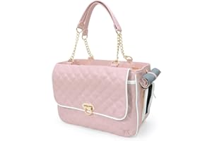 CHYIR Pet Handbag Dog Carrier Shoulder Bag PU Leather Puppy Purse Cat Tote Bags Suitable for Small Dogs and Cats Hiking Travel (pink)