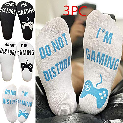 ITISME Chaussettes Hommes et Femmes Unisexe Hommes Unisexes Ne Pas Déranger Grande Gamer Cadeau Lettre Imprimer Chaussettes De Cheville Drôles