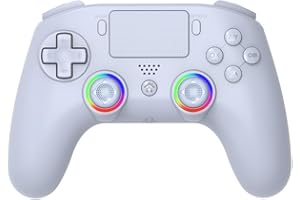 Subsonic - Mando inalámbrico para PS4 / Playstation 4 - mando con LED, vibración y toma para auriculares de juego - Blanco