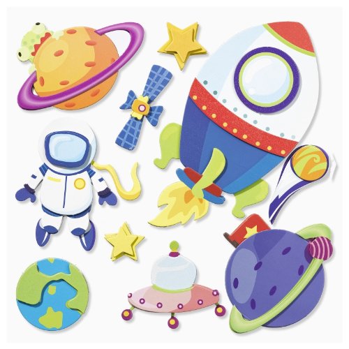 3D Sticker Raumfahrt Weltall * Wandtattoo XXL * Deko für Schultüte , Wand , Tür