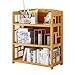 Produktbild QHD Bücherregal, Boden Studentenheim einfache Bücherregal baute Bambus und Holzregale DREI Etagen Bücherregal (größe : 70 * 25 * 80cm)