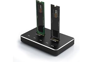 ZORAVSON NVME/SATA USB C Dockingstation, externes Festplattengehäuse M.2 NVMe und SATA, unterstützt Offline-Klon-Duplikator SSD M.2 SATA/NVME