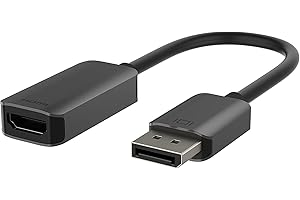 Belkin Adattatore da HDMI a DisplayPort, Convertitore da DP 1.2 ad HDMI 2.0 per Monitor 4K 60 Hz con HDR 10, Compatibilità HDCP 2.2, Unidirezionale