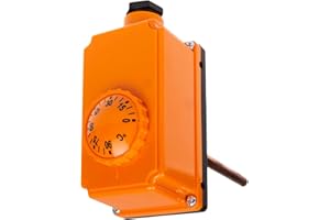 THERMIS Termostato de inmersión con carcasa THS | Termostato de inmersión con manga de inmersión de 1/2" | Regulador 0-90°C | Tubo de inmersión 100 mm | Termostato 0 - 90°C | Regulador de temperatura