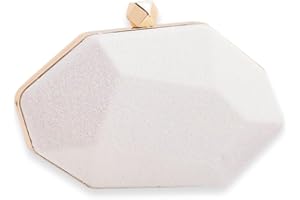 CORIOS Bolsa de Noche para Mujer Lentejuelas Clutch Bolso de Boda Bolsa de Cadena Pequeña Bolso de Fiesta Lujoso Bolso de Hombro Elegante Bolsos Bandolera Blanco