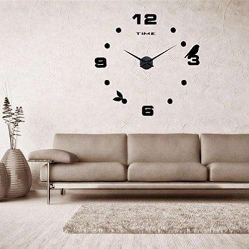 CDYLL Living Room Creative Wall Clock Oversized Minimalistic Wall Stickers Household DIY Clock Individuality Decoration Digital Clocks Watch,Black-C