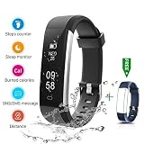 Fitness Armband, CHEREEKI Fitness Tracker Wasserdicht IP67 Aktivitätstracker Schrittzähler Fitness Armbanduhr Schlafanalyse Kalorienzähler Anruf/SMS Kompatibel mit iPhone und Android