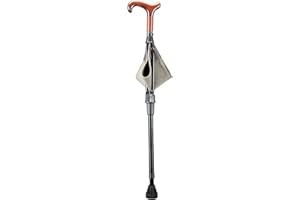 Gastrock Jagdsitz Sitzstock PRAKTUS höhenverstellbar mit Derbygriff aus Buche und stabilem Ledersitz