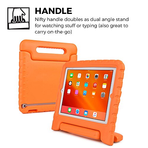iPad 4 3 2 hülle fur kinder, COOPER DYNAMO Beanspruchbare, strapazeirfähige, robuste, gepolsterte Hartschalenhülle mit integriertem Griff, Standfunktion & durchsichtigem Displaysschutz (Orange) - 5