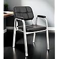 KITHANIA Executive VIP Special Office Visitor Study Chair with arm Rest Steel Frame and Cushioned seat Back (1, Black, Heavy 1)