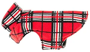 RC Pet Products Whistler Winter Wear V.2 Fleece Dog Coat, Size 28, Red Tartan