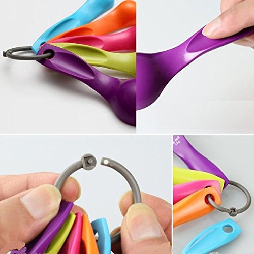 Nikgic Messlöffel Set Bunte Kunststoff Messlöffel Set für Backen Küche 5 Stück - 4