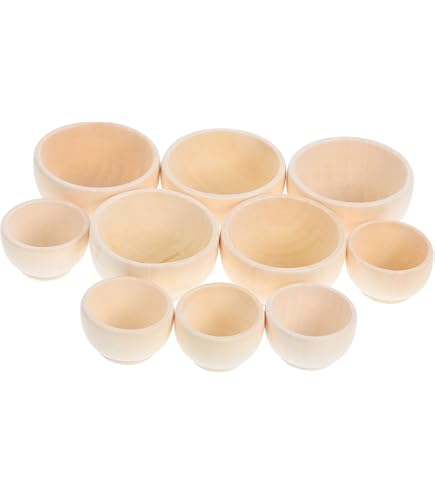 8 Miniaturschalen Aus Holz – 3,5 X 2,6 Cm – Unbemalt – Bastelset Für Kinder & DIY-Deko