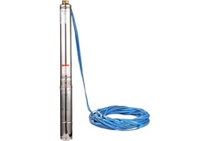 SHYLIYU Pompe Immersione per Pozzi Profondi 370W Immersione Pompa Acqua Sommergibile 0.5HP 6800L/H per Uso Industriale e Agricolo,Elettrica Pompa da Giardino Inox