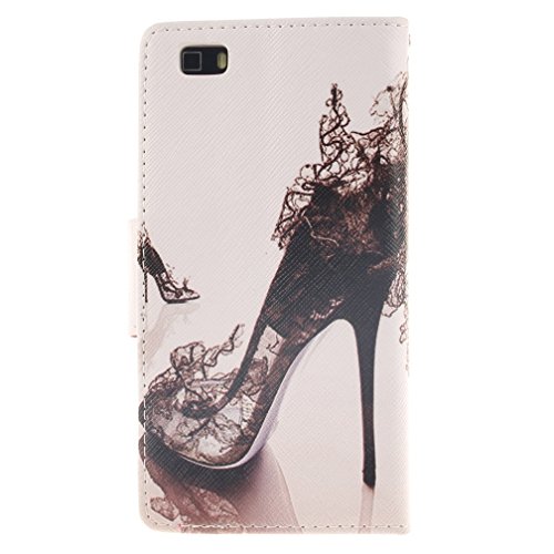 KATUMO Funda y Protector Huawei P8 Lite ALE-L21 Carcasa de Cuero Flip Cover Case para Huawei P8 Lite Fundas Tapa Carcasa Cuero- 2Tac  n alto