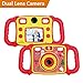 Price comparison product image DROGRACE Kids Camera Dual Selfie Cameras 1080P HD Digital Video Camcorder for Boys Girls with 2 inch Screen 4X Zoom Flash, Game and ABS Handles in Gift Wrap [Christmas Limited Edition]