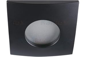 UKEW 4X LED Ceiling Recessed Downlights - GU10 Lampholder Fitting Frosted Cover with IP44 Waterproof Shower Bathroom Bedroom Spotlight (Matt Black (Square))