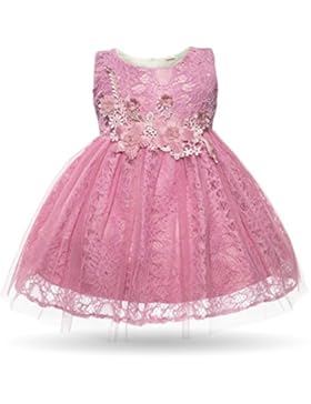 Cielarko Baby Mädchen Kleid Kleinkind Blumen Spitze Taufkleid Festlich Hochzeits Kleidung