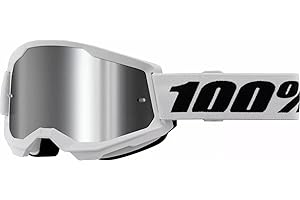 Parts Europe 100% Unisex Erwachsene MX Cross Brille Strata 2 weiss - mirror Lens