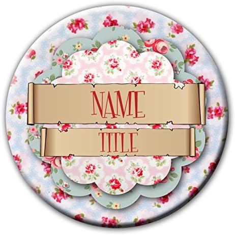 Bongo Badges10 x Vintage Floral Hen Party Pin Badges/Mirrors/Gifts - 2 scrolls - Any wording - Any occasion