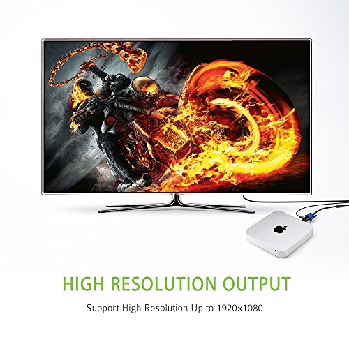 HDMI auf VGA, Cablor Vergoldet 1080P HDMI zu VGA Konverter Adapter mit Micro USB Power Kabel für Apple TV, Sony Computer, Macbook Pro, Raspberry Pi, Chromebook,Roku streaming media player usw. - 4