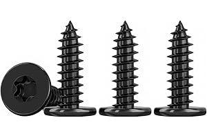 Drenky Śruby Torx M5 X 16 mm Śruby do blachy z łbem płaskim Czarne do drewna ze stali nierdzewnej A2 V2A, 50 sztuk