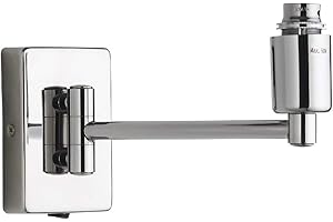 BRITALIA Polished Chrome Traditional Retro Switched Swing Arm Wall Reading Light Bracket | Discreet On Off Rocker Switch Operated | 1 x BC Lamp Bulb Required (Not Included) | Bedside - Living Room