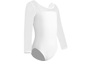 ZYXWVU Maillot Ballet Niña de 3/4 Manga Larga Maillot Danza Niña para Bailarina Gimnasia