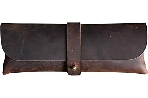 DONGKER Skórzany piórnik, torba na artykuły pa retro, organizer dla studentów, biznesmenów, dorosłych, artystów (może pomieścić 22 długopisy), Kawowy, Classique