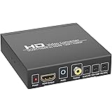 SCART and HDMI to HDMI Converter 1080P,SCART to HDMI Adapter,Support 3.5mm and Coaxial Stereo Audio Output Compatible with HD