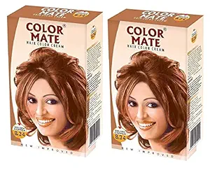 Color Mate Organic Rich Hair Color Cream for Unisex, 410g (Golden Copper, 2)