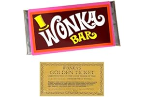 MX GAMES Chocolate WILLY WONKA con Billete dorado (inspirado en la película de Gene Wilder de 1971)