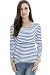 Bearsland Women's Striped Breastfeeding and Nursing Top - UK size 10-12 - bule/white