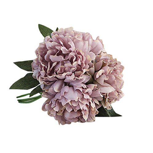 Sanysis Bouquet de boda Peonía flores artificiales Hydrangea nupcial (Gris)